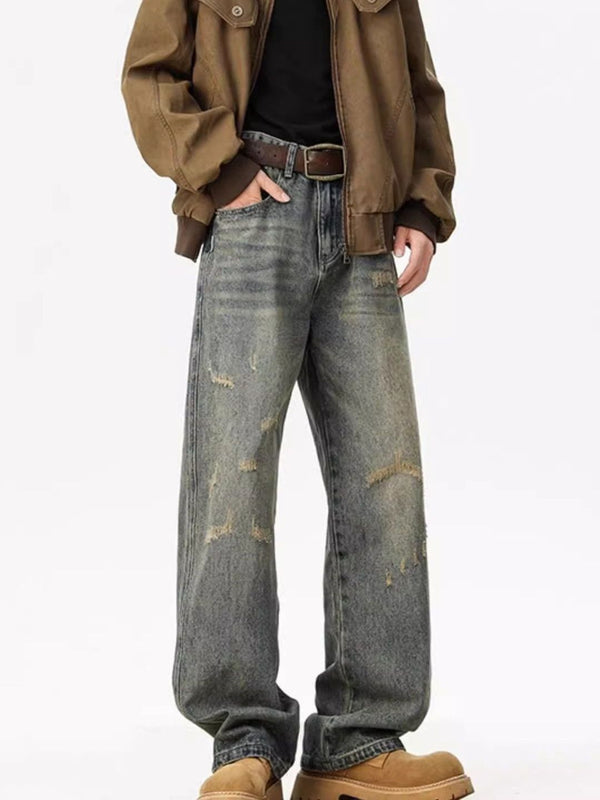 Men Baggy Fit Mid-Rise Dark Jeans