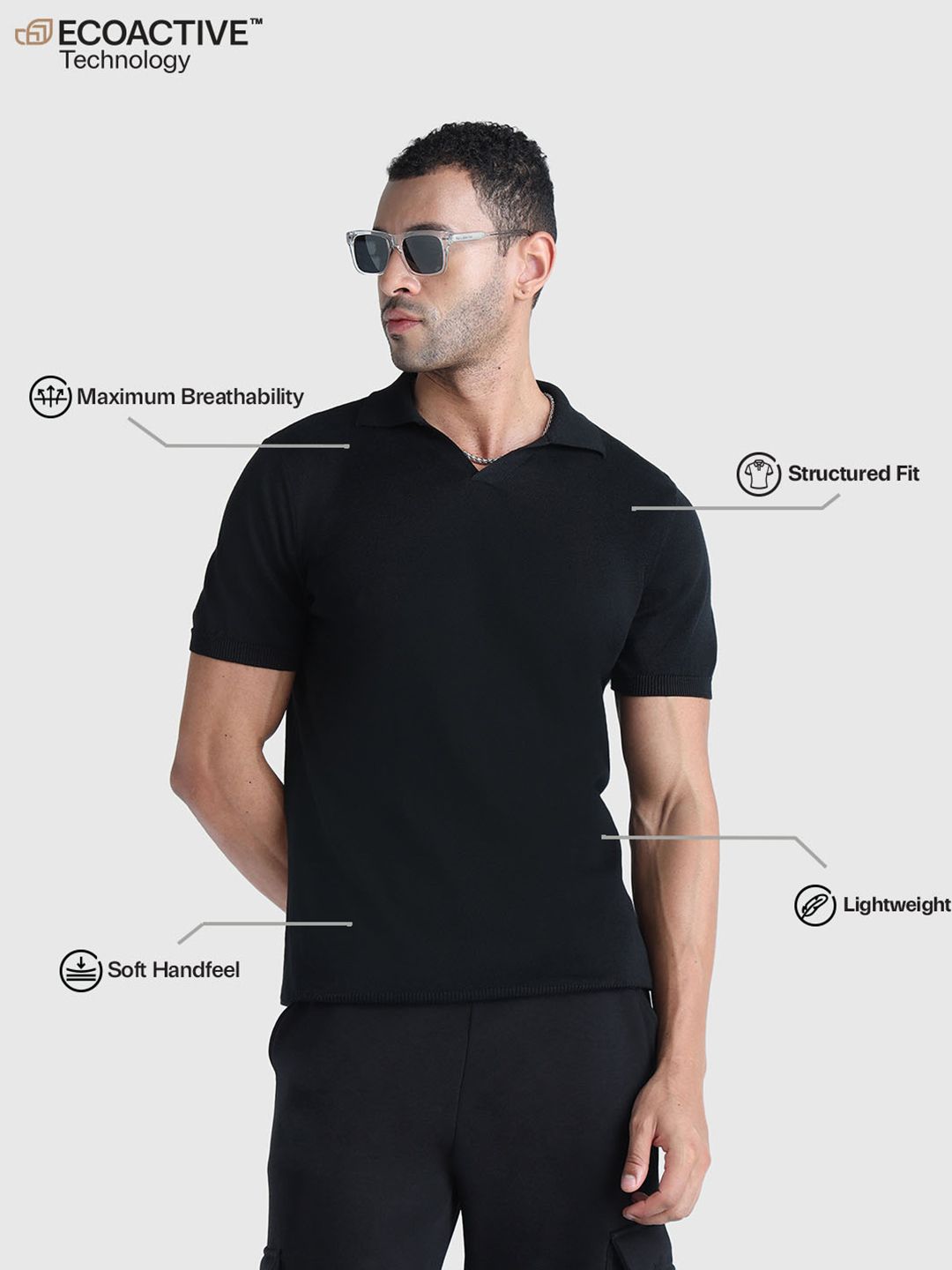 Polo Collar Short Sleeves Pure Cotton T-shirt