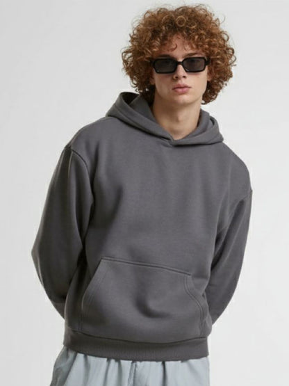 Men Solid Full Sleeve Hooded Sweatshirt