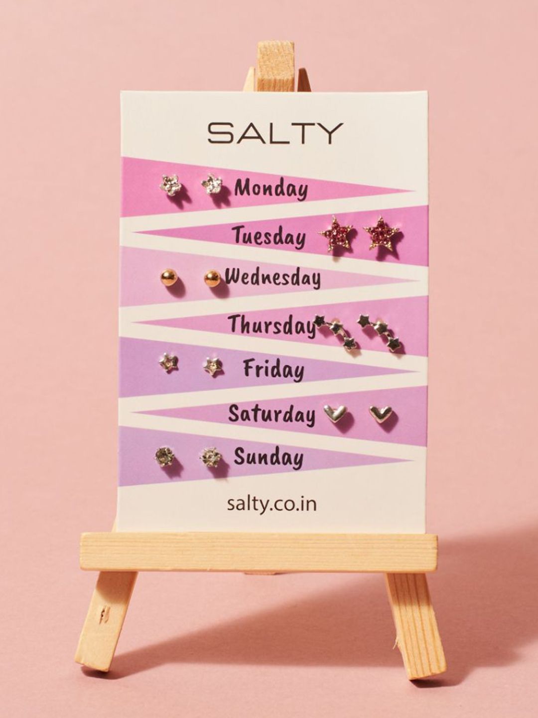 SALTY Set Of 10 Stud & Hoops Earrings