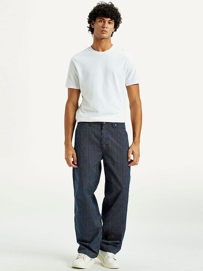 Men Striped Mid-Rise Baggy Fit Jeans