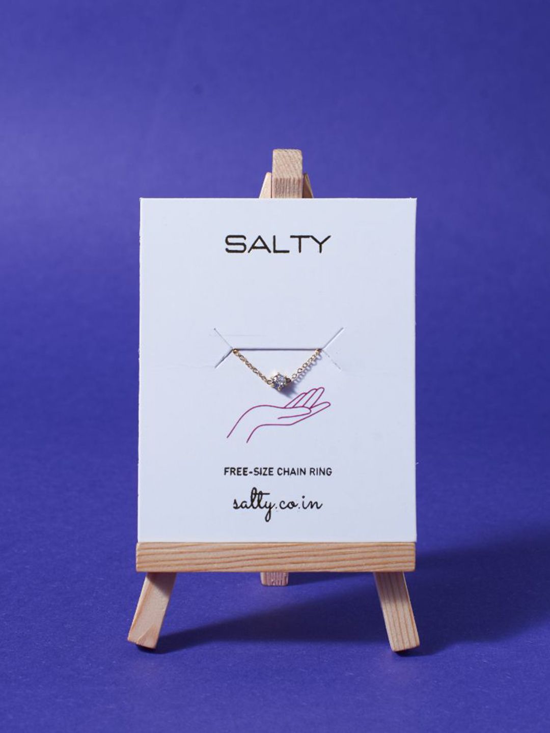 SALTY Pack of 2 Women Champagne Self-Love Chain Ring