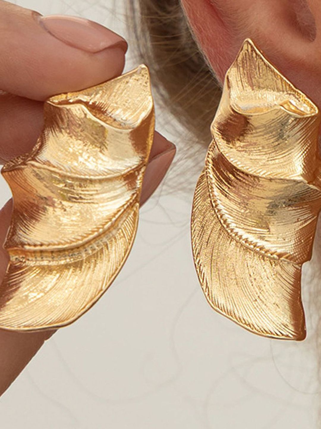 Gold-Plated Contemporary Studs