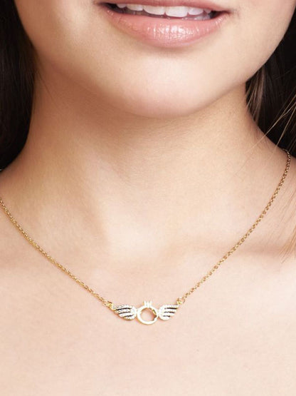 SALTY Pack of 2 Women Angel Wings Necklace - Gold