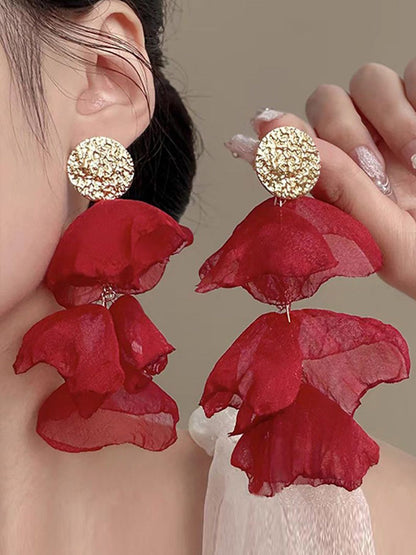 Leaf Shaped Drop Earrings