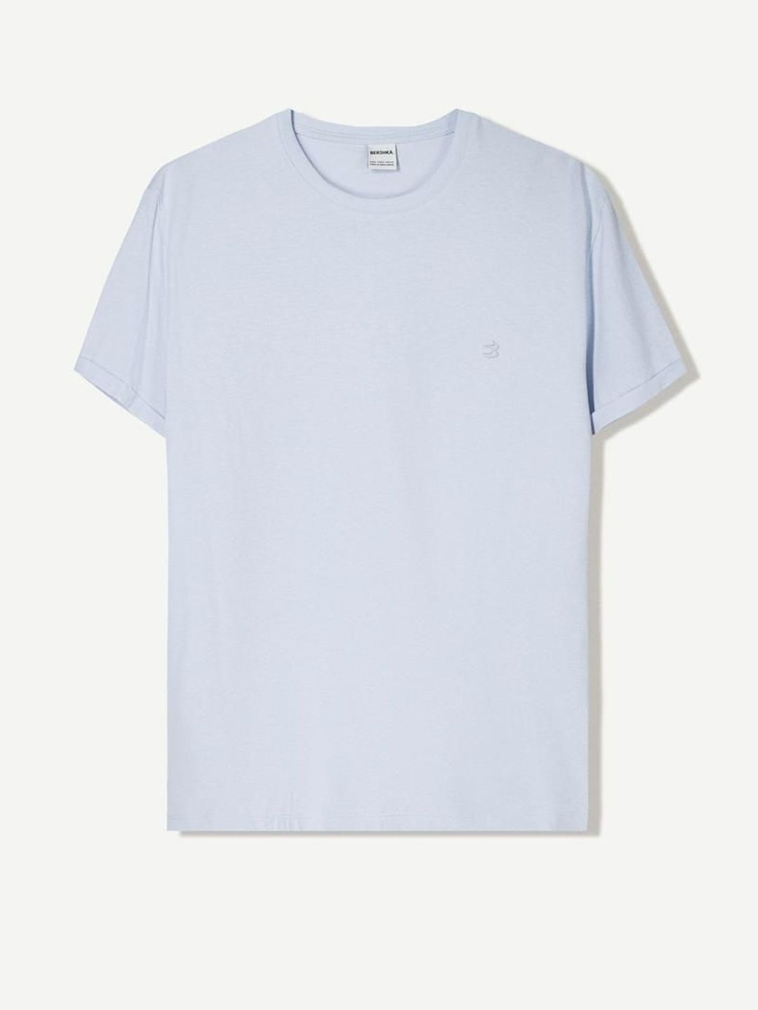 Embroidered short sleeve roll-up T-shirt