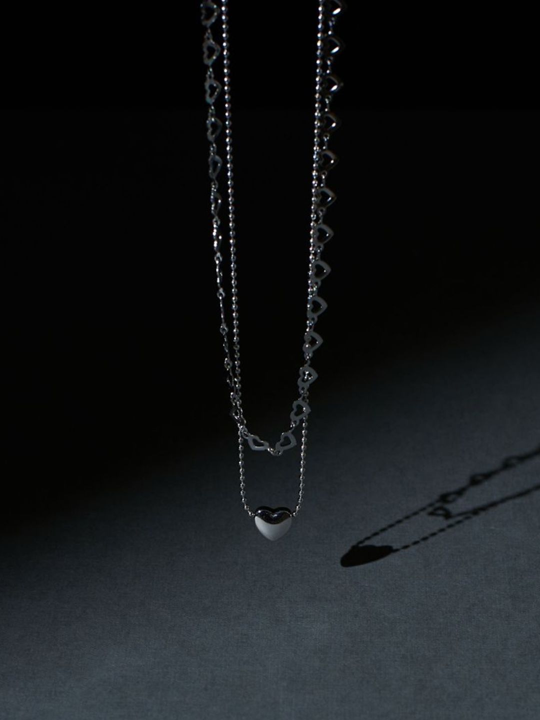 SALTY Pack of 2 Women Falling In Love Silver Necklace