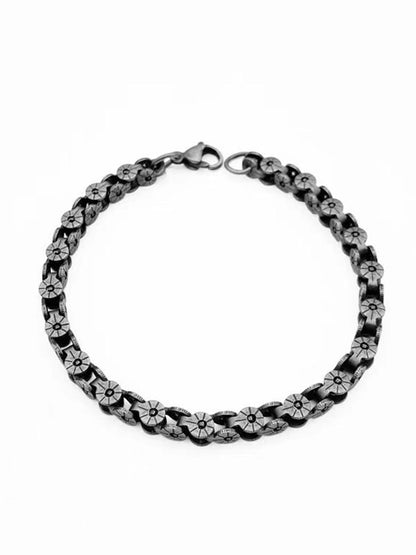 Men Stainless Steel Silver-Plated Link Bracelet
