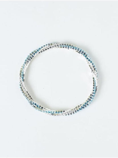 SALTY Women Artificial Stones Studded Oceanic Opal Elasticated Stretchable Bracelet