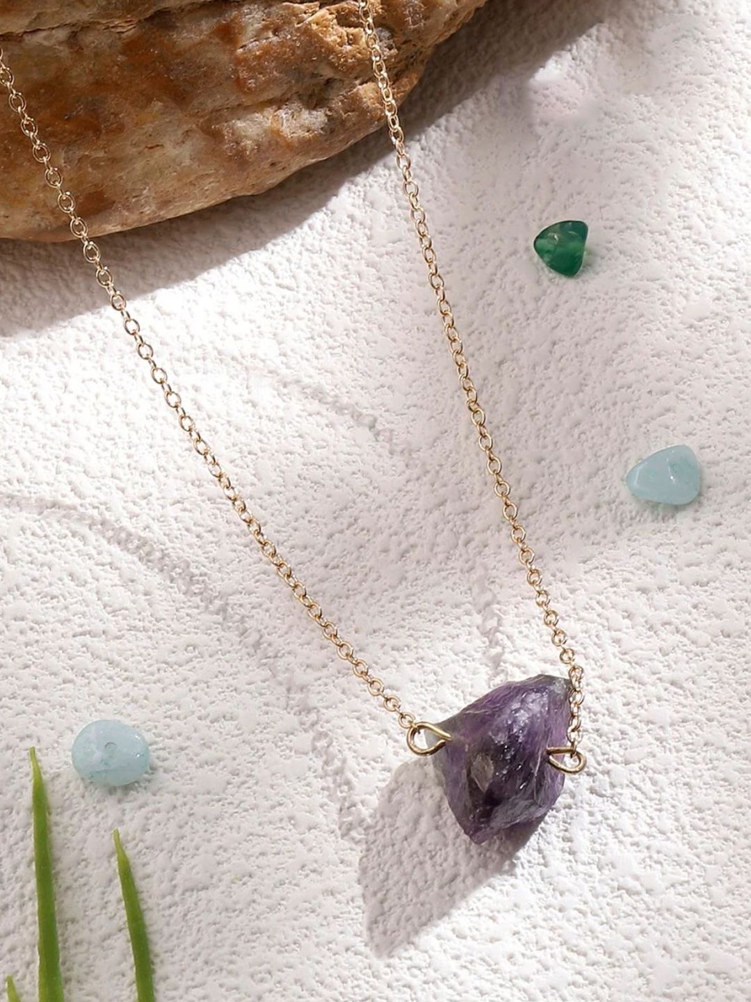 SALTY Pack of 2 Women Shining Gem For Balance Necklace