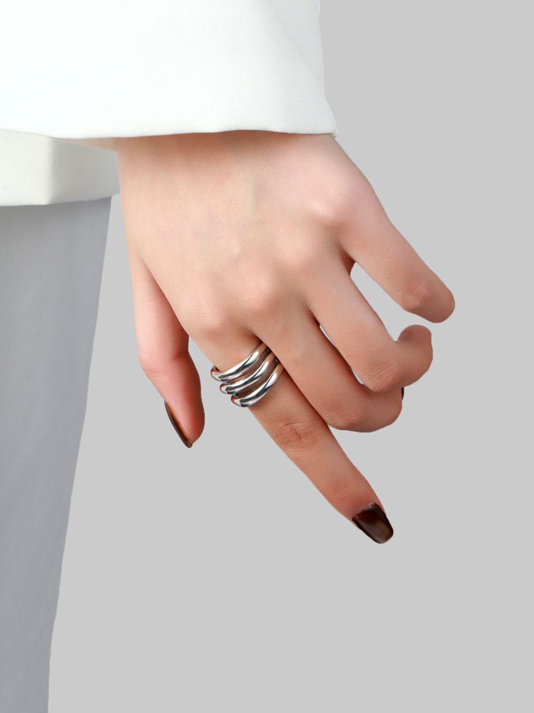 SALTY Trendy Golden Multi Spiral Ring for Women & Girls Stylish Adjustable Finger Ring