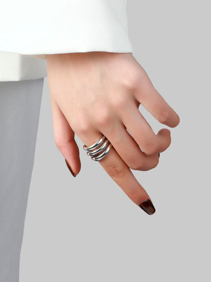 SALTY Trendy Golden Multi Spiral Ring for Women & Girls Stylish Adjustable Finger Ring