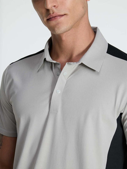 Cement Contrast Bonded Polo T-shirt