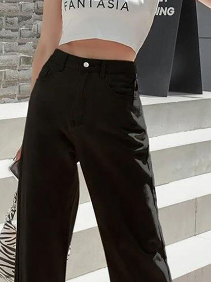 Women Cotton Straight Fit High-Rise Jeans