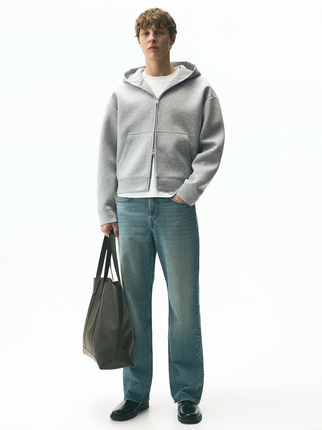Loose Fit Zip-Through Hoodie