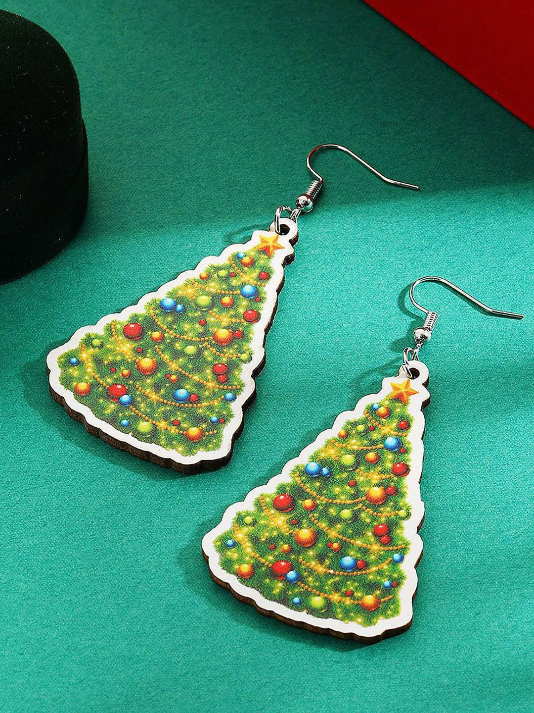 Silver-Plated Triangular Drop Earrings