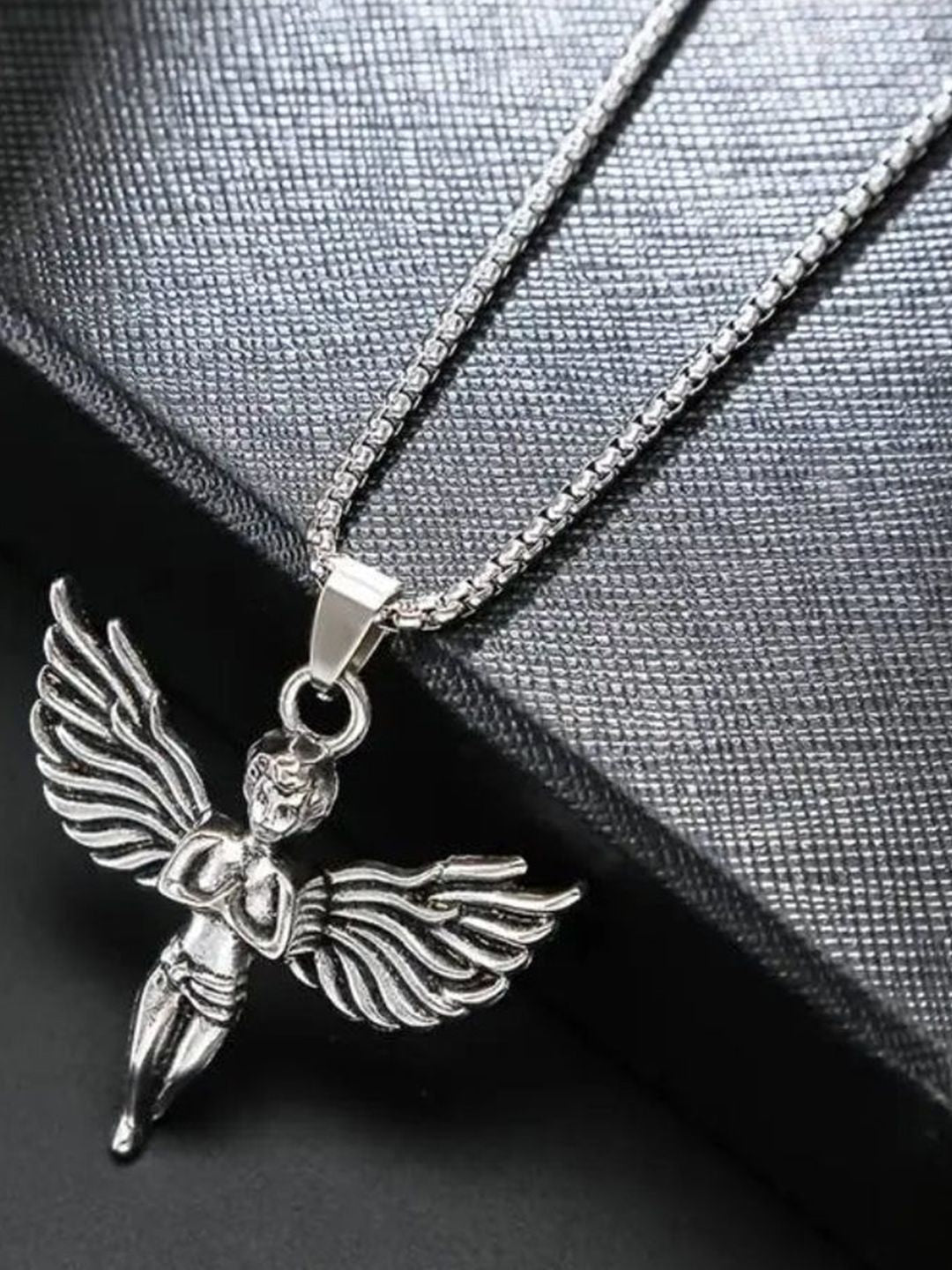 SALTY Pack of 2 Men Greek Angel Silver Chain