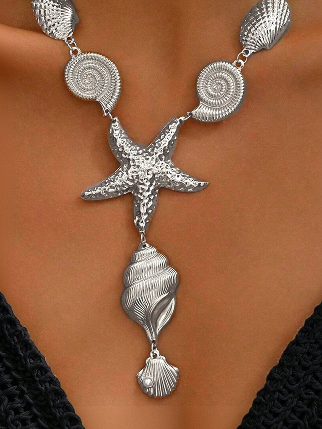 Silver-Plated Enamelled Necklace