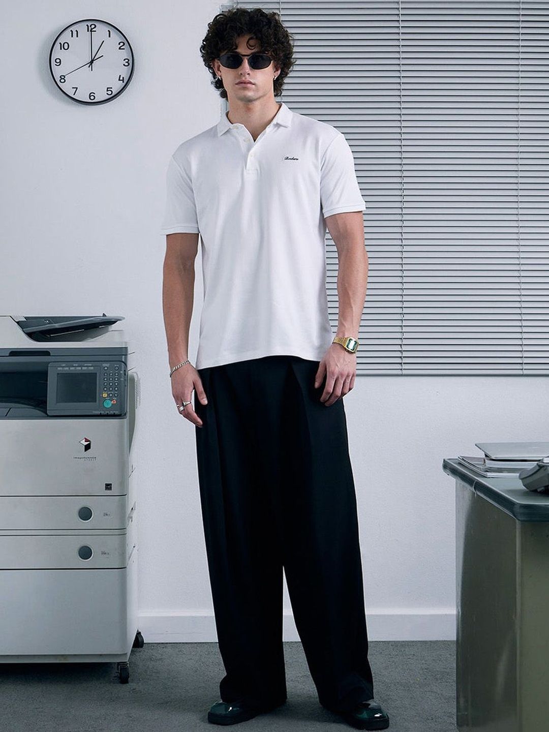Men Solid Polo Collar T-shirt