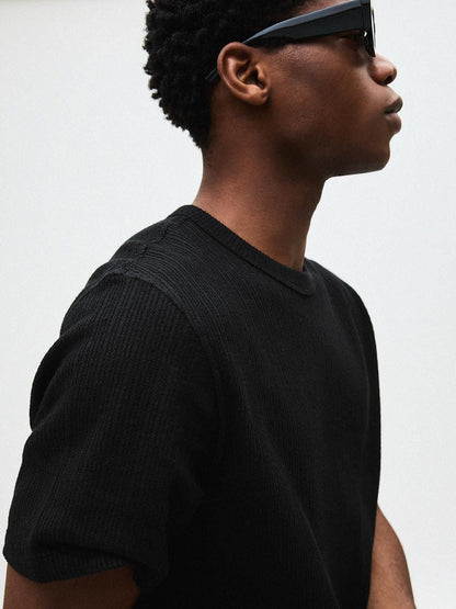 Textured short sleeve T-shirt