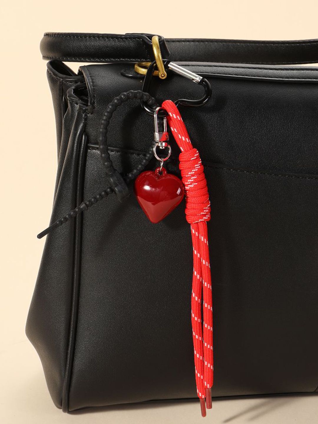 SALTY Glossy Red Heart Bag Charm