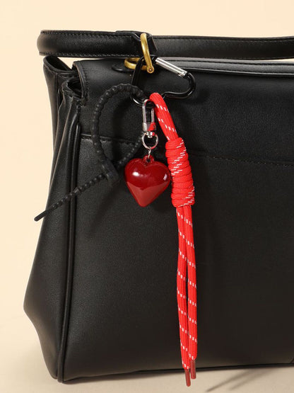 SALTY Glossy Red Heart Bag Charm