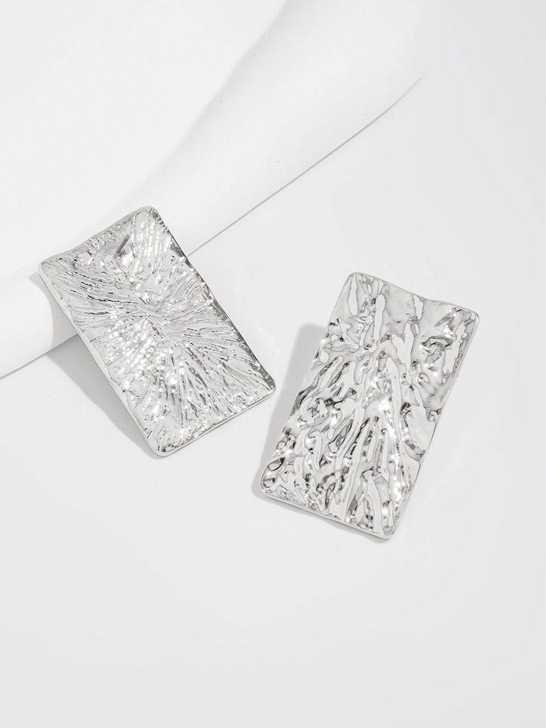 Silver-Plated Square Shaped Studs