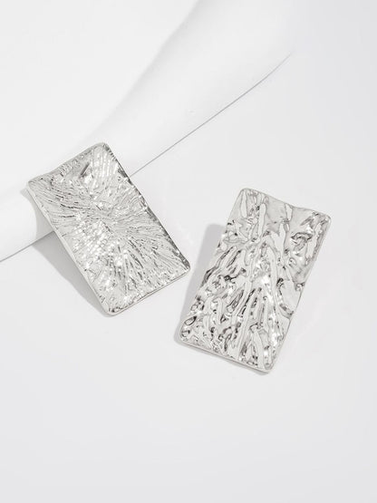 Silver-Plated Square Shaped Studs