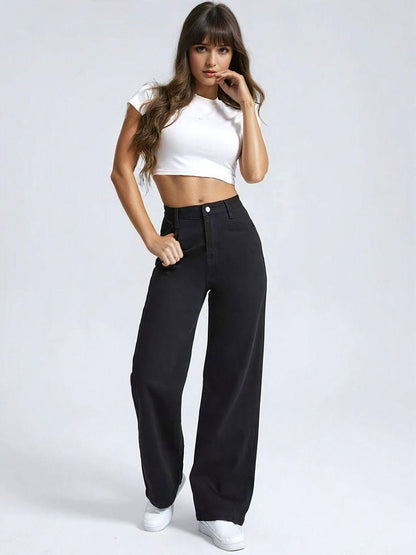 Women Jean Wide Leg High-Rise Stretchable Jeans