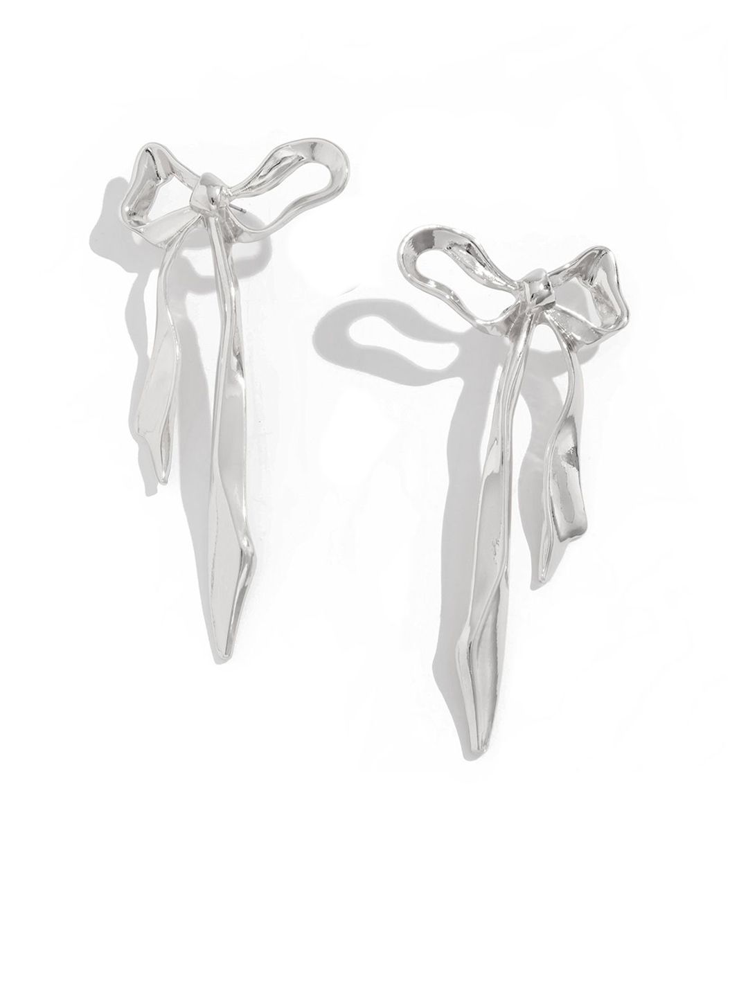 Silver-Plated Contemporary Drop Earrings