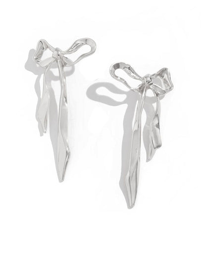 Silver-Plated Contemporary Drop Earrings