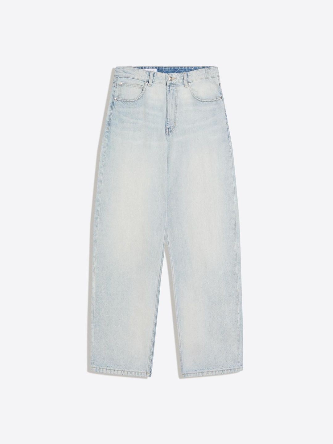 Embroidered barrel-leg jeans