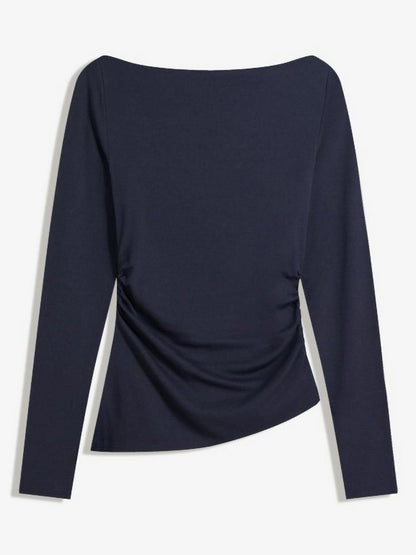Long sleeve asymmetric T-shirt