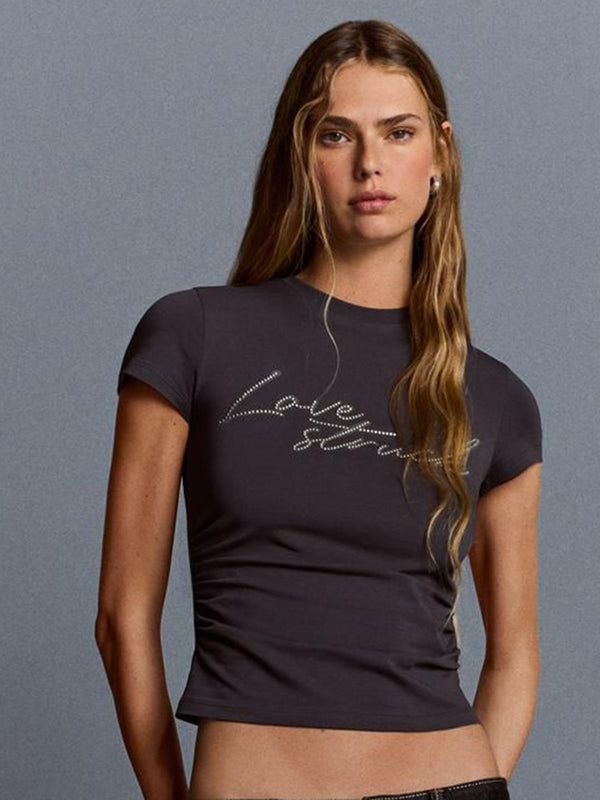 Short sleeve T-shirt with studded print