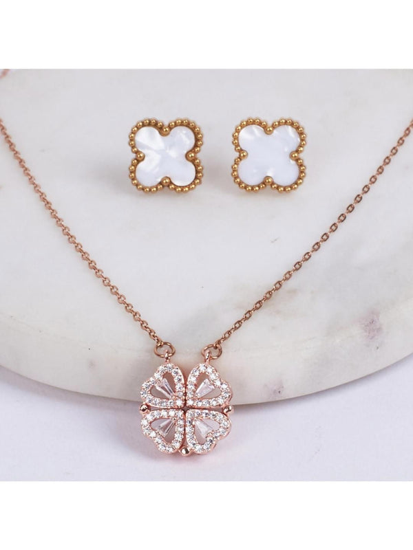 SALTY Stone-Studded Heart Magnetic Jewellery Set