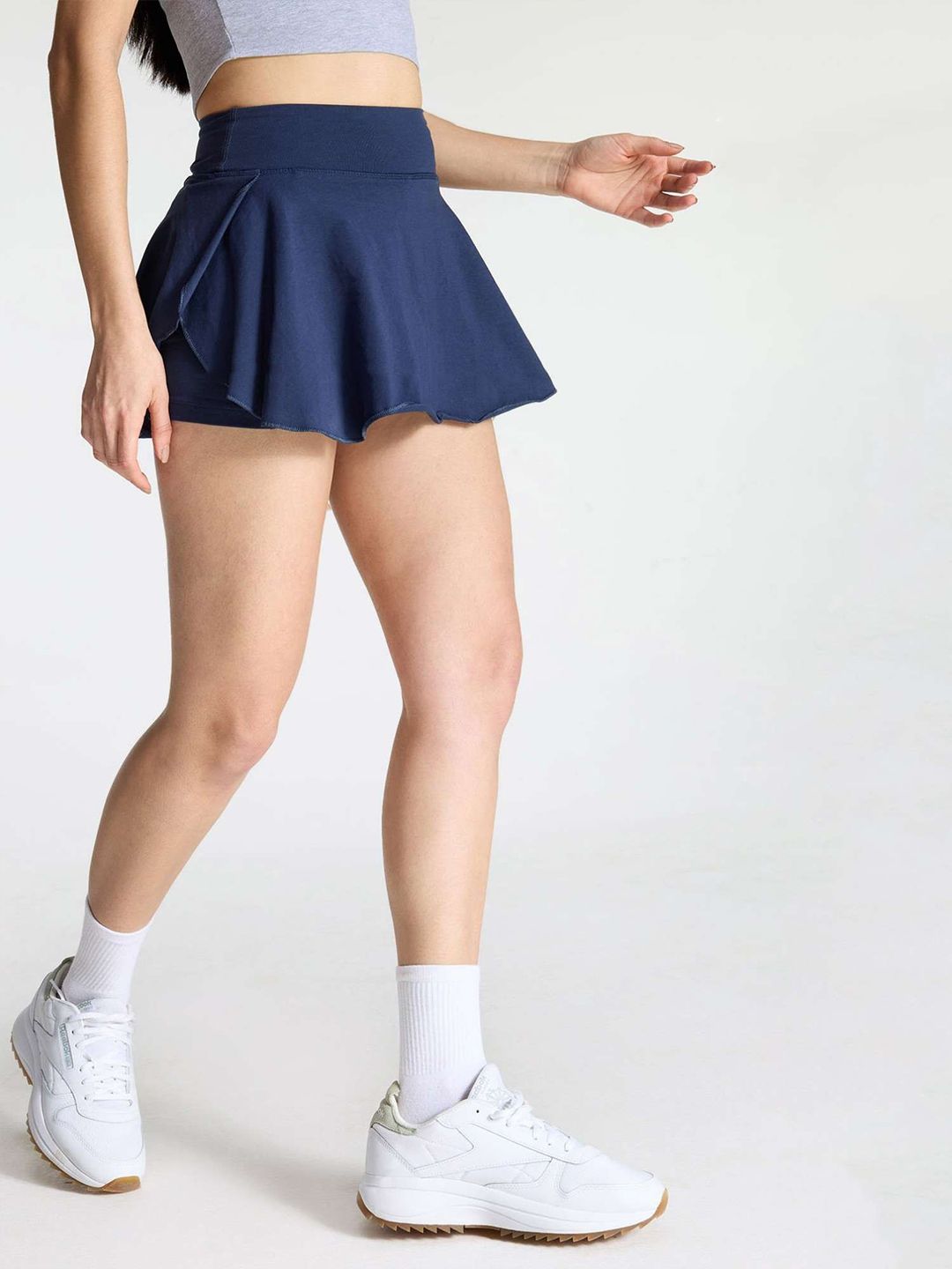 Women Solid Flared Mini Twirl Skorts