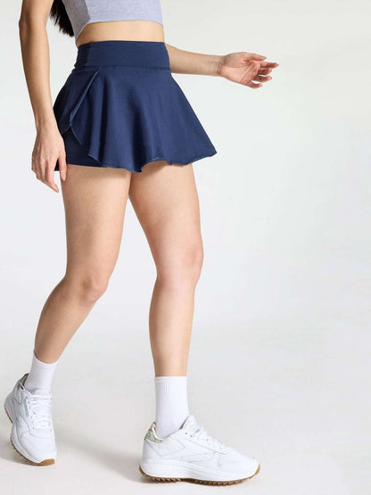 Women Solid Flared Mini Twirl Skorts