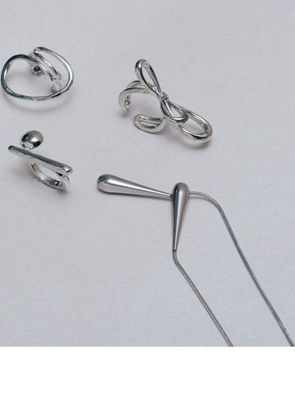 SALTY Set Of 3 Rings & Plain Necklace Jewellery Set