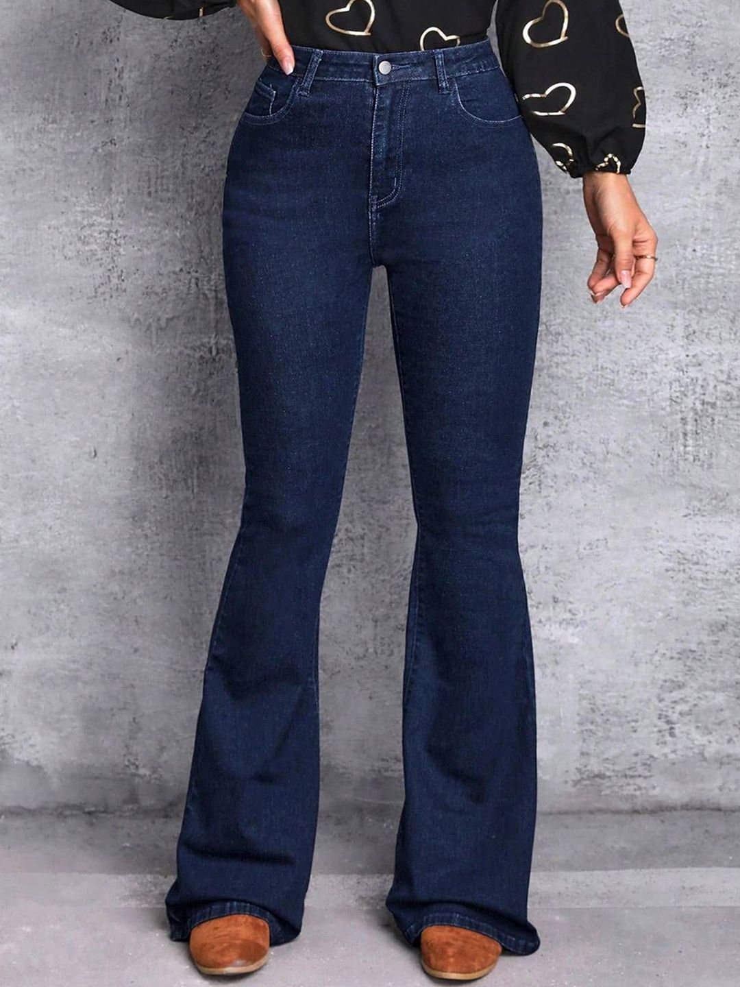 Women Jean Bootcut High-Rise Light Fade Stretchable Jeans
