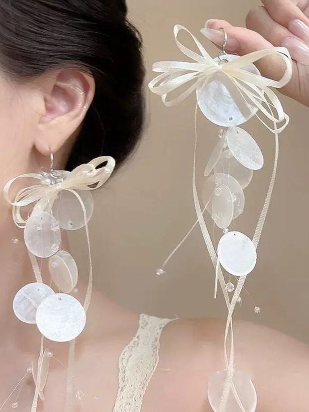 Circular Shaped Drop Earrings
