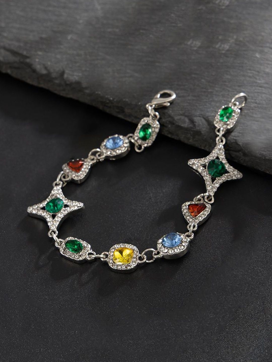 Men Handcrafted Silver-Plated Multistrand Bracelet