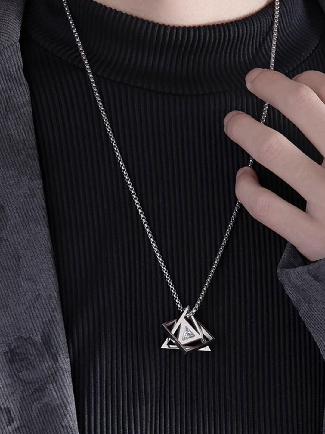 Stainless Steel Silver-Plated Minimal Necklace