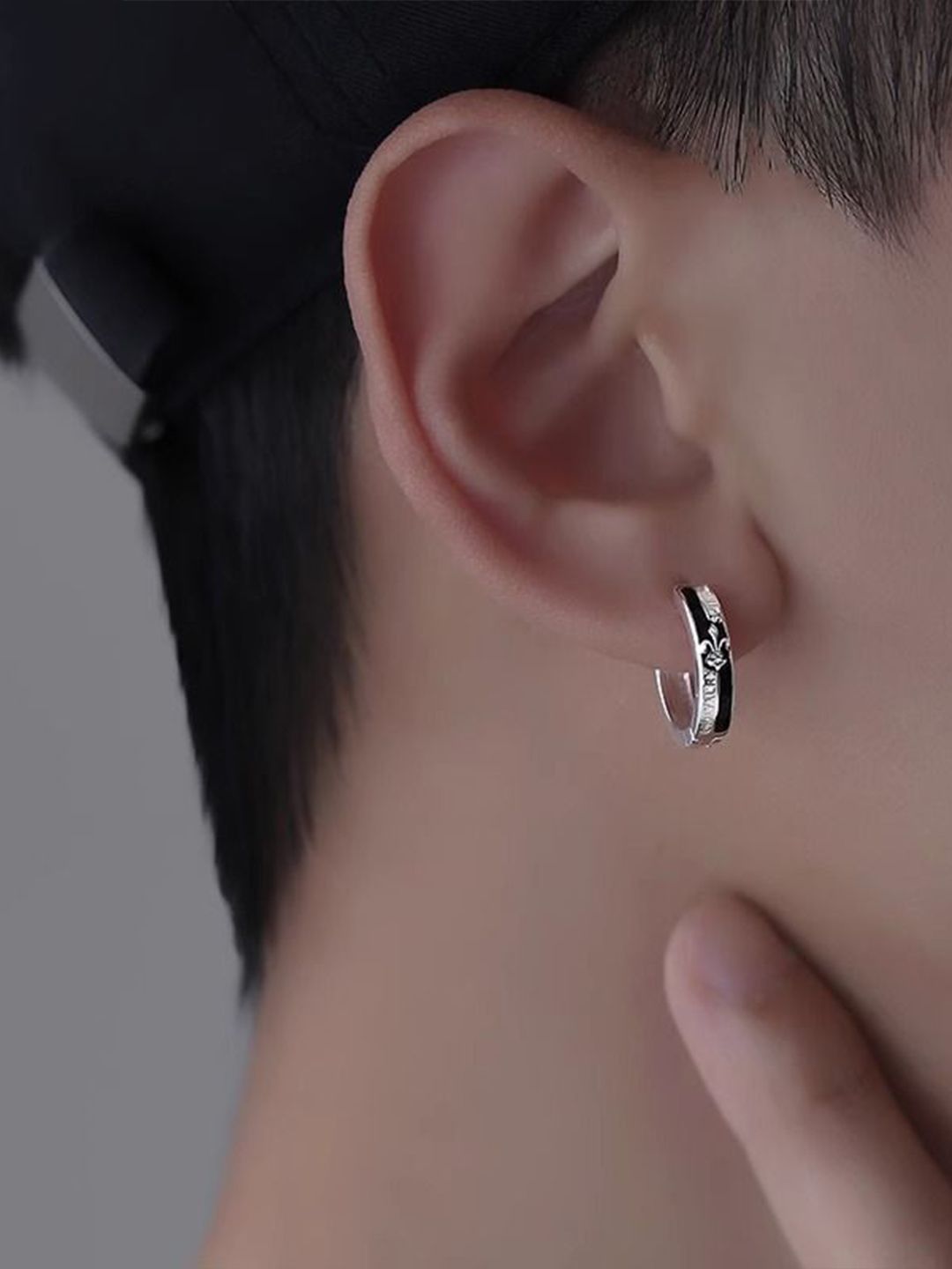 Silver-Plated Circular Shaped Hoop Earrings