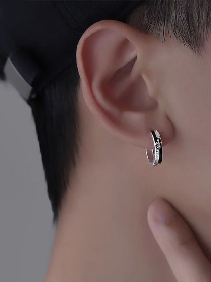 Silver-Plated Circular Shaped Hoop Earrings