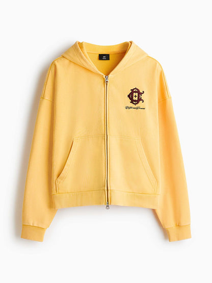 Oversized Fit Boxy Zip-Through Hoodie