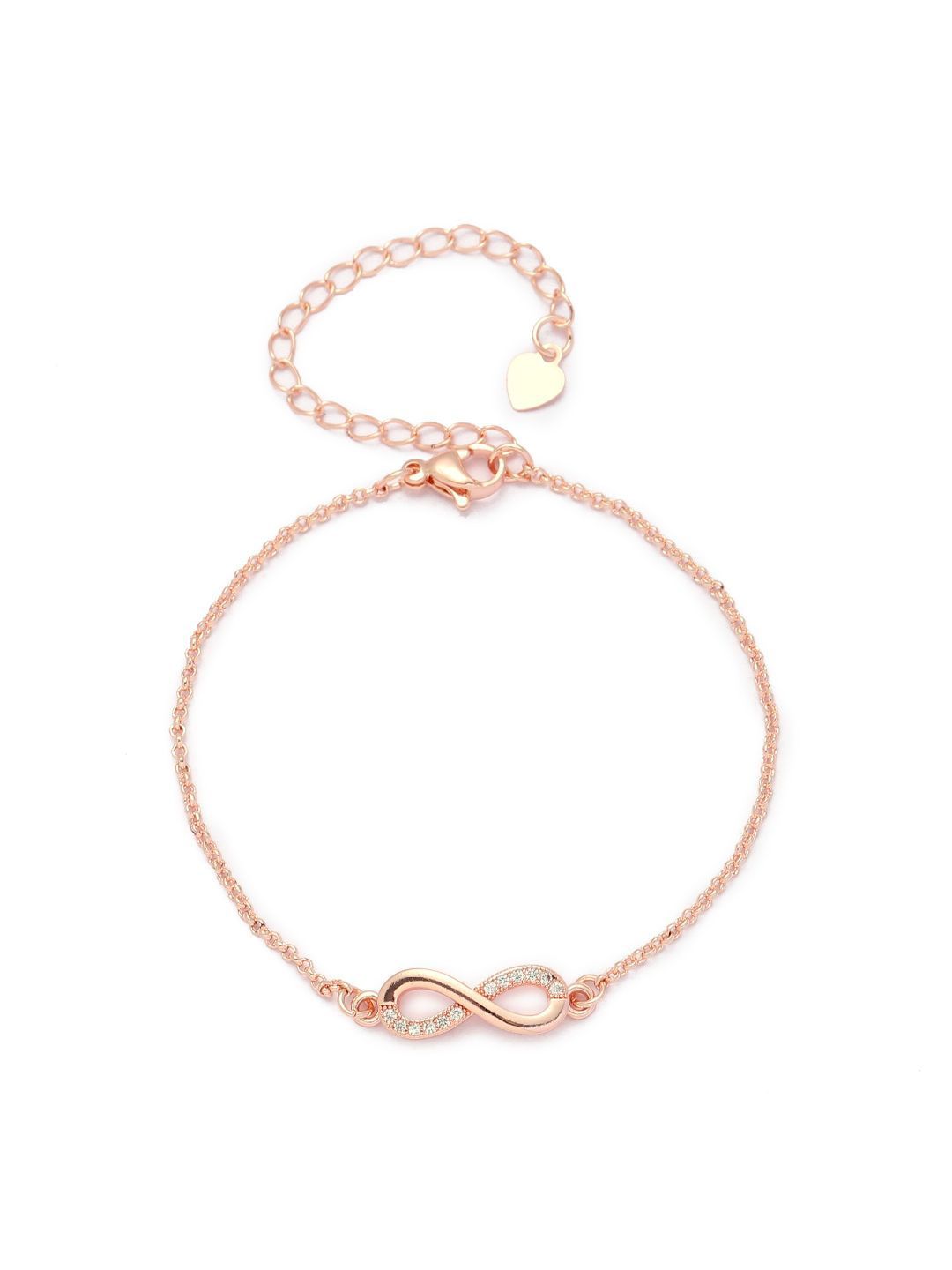 SALTY Women Stone Studded Forever Linked Infinity Charm Bracelet