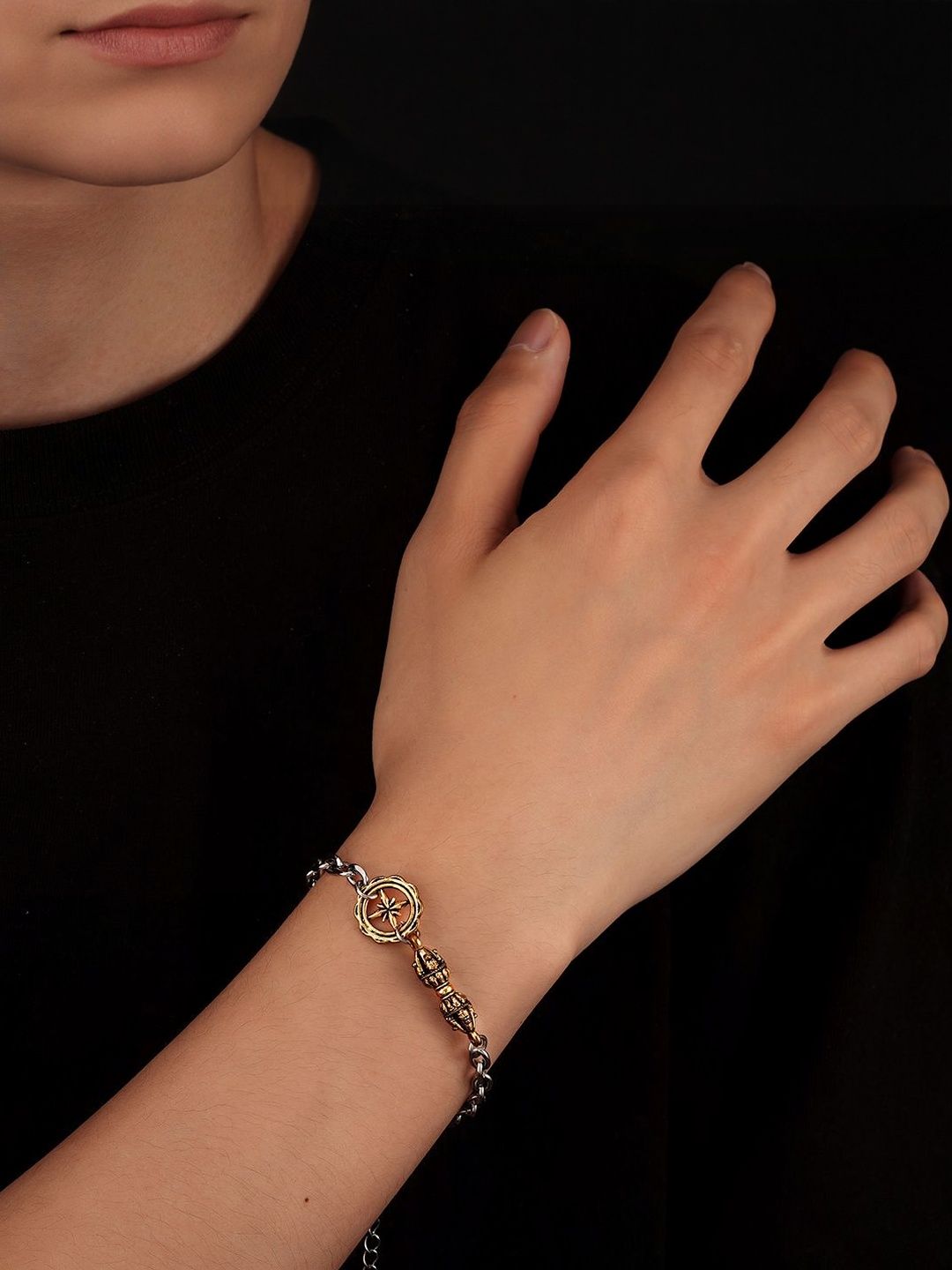 Men Silver-Plated Armlet Bracelet