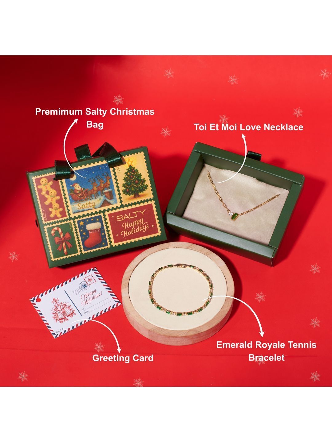 SALTY Secret Santa Christmas Emerald Cheer Box For Women