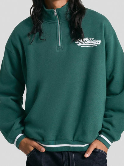 Printed quarter-zip sweatshirt