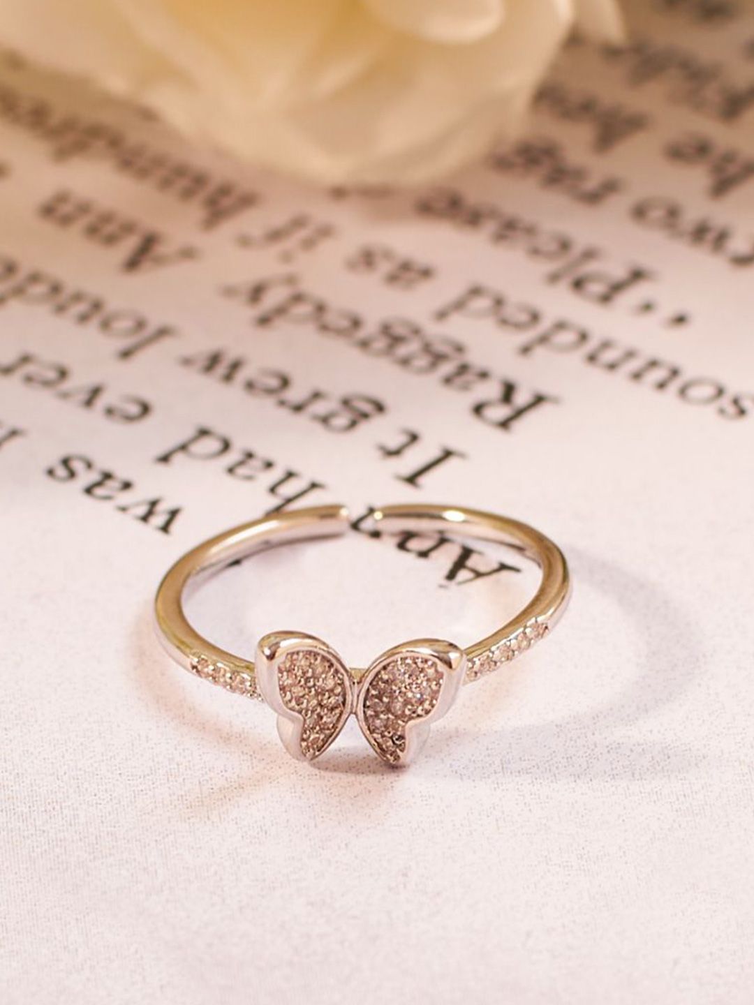 SALTY Pack of 2 Women Hollis Studded Butterfly Silver Ring